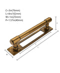 Diagram of Antique Brass Cabinet Pull Set 5 Pack 3 Inch Center To Center Backplates With Base Plate Zinc Alloy Vintage Handles.