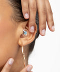 Close-up of ear with Customizable Gemstone Earplugs With 21 dB Noise Reduction For Clear Hearing At Concerts and Festivals