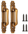 Two Pack Antique Door Pull Handle For Cabinets And Wardrobes European Style Zinc Alloy Vintage Drawer Pull For Closets Cupboards And Sliding Doors Metal Hardware with screws
