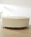 Round Outdoor Patio Furniture Cover Weatherproof Waterproof And Tough As Nails Shield For Backyard Deck And Dining Sets Tan