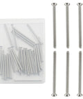 Built Like A Tank Cross Outlet Screws 6-32 X 2 Inch 304 Stainless Steel 30 Pack Heavy Duty Electrical Hardware in clear box.
