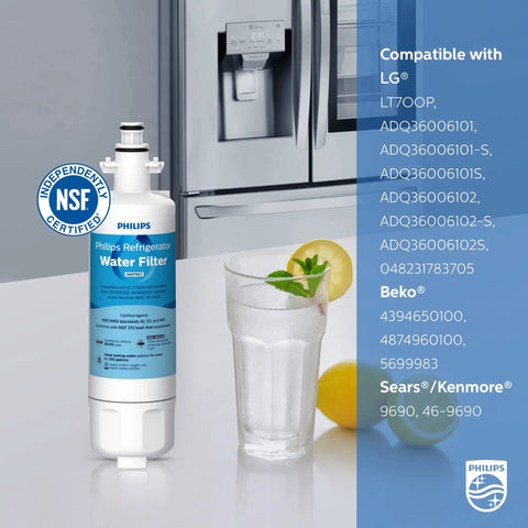 Water Filter Replacement For LG Fridges 3 Pack NSF Certified 42 53 401 Reduces Chlorine Heavy Metals And Pharmaceuticals Fits LT700P