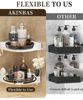 Super Sturdy Premium Three Tier Corner Shower Caddy With Slick 360 Spin Lazy Susan Tray And No Fuss Wall Mount For Game Changing Bathroom Dorm And Kitchen Storage In Classic White, shown with various cosmetics.