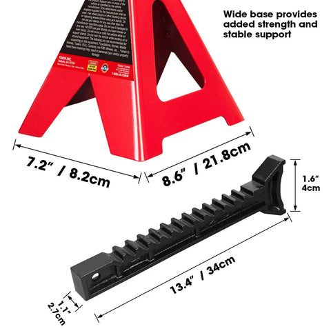 Rugged Steel Jack Stands Pair Offering 3 Ton 6000 Pounds Capacity Ideal For Garage Auto Repair And Vehicle Maintenance Extended Lift Range Provides Rock Solid Support For Your Daily Driver No Sweat Setups