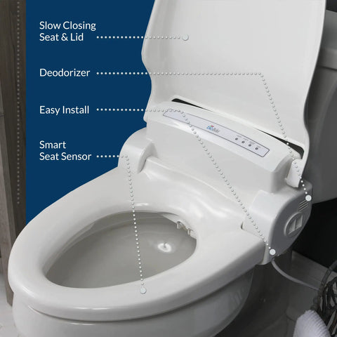 Level Up Your Restroom Game With This Hot Selling Heated Bidet Toilet Seat Serving Relaxing Warm Water Wash Plus Snappy Air Dryer Zero Plumbing Setup You Guys Can Mount Solo Gentle Slow Closing Seat With Easy Remote Polished White Finish