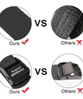 Adjustable Cam Buckle Tie Down Straps 1.5 Inch By 8 Feet Heavy Duty Nylon lashing straps comparing quality with competitor straps.