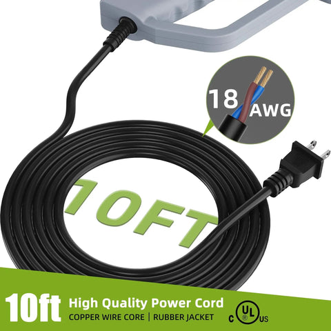 10ft power cord with UL certification for Powerful Dual Temperature Handheld Hot Air Gun With 572F And 1112F Settings, 900W To 1300W High Power.