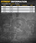 Fitment information for Beefed Up Front Wheel Bearing Hub Assembly with ABS for Subaru models 2014 to 2021.