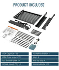 Heavy Duty 42U Server Rack Network Cabinet Built For 19 Inch Servers Featuring Secure Locking Mesh Doors components laid out including PDU, shelf and hardware.