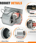 All In One Heater Motor Assembly For Broan NuTone Bathroom Exhaust Fans 655 656 658 659 695 Series Includes Motor Blower Wheel Heating Element Thermal Fuse And Scroll Housing S97017063 Replacement product details