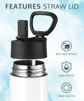 16oz Kid Sublimation Tumbler Set With Straws, 6 Pack, Stainless Steel, Double Walled, BPA Free, Straw Lid Detail