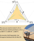 Installation diagram for Dope Sand Triangle Shade Sail 11x18x18 Feet UV Blocking Sun Shade Canopy