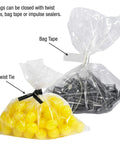 Heavy Duty 6x7 Clear Poly Bags 4 Mil Open End Flat Open Design 1000 Count Case Industrial Grade Protection For Tools And Parts Dust Moisture FDA USDA Approved, open and tied