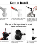 5 Pair Ball Lock Quick Disconnect Set For Corny Kegs Homebrewing With Barbed Nut Adapters, Gas And Liquid Disconnects, Includes 5/16 Inch Gas Barb Nut And 1/4 Inch Beer Barb Nut Adapters. Easy install guide for ball lock disconnect on keg.
