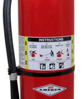 Heavy Duty Twenty Pound Abc Dry Chemical Fire Extinguisher With Wall Mount Bracket showing instructions and pressure gauge.