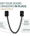 Super Slick 12 Inch Transom Door Chain Hardware For Windows And Cabinets, Matte Black Adjustable Limit Stop for secure positioning.