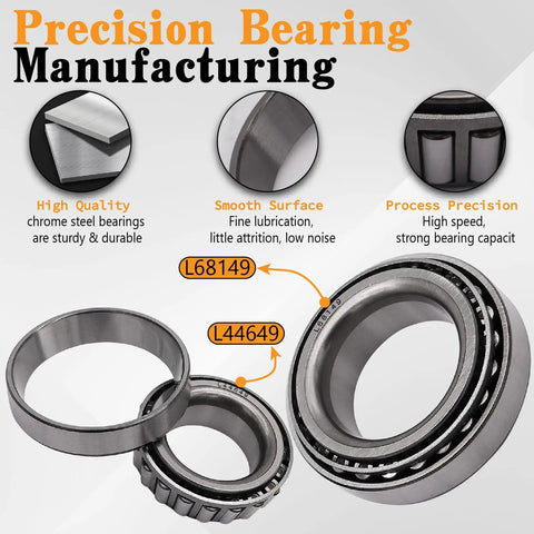 4 Set Boat Trailer Bearing Kit For 3500Lb EZ Lube Axles With L68149 And L44649 Bearings showcasing precision manufacturing