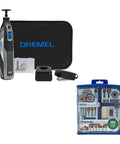 Premium Kickass 12V Brushless Cordless Rotary Tool Bundle Featuring A Massive 160 Piece All Purpose Accessory Kit And Reliable Lithium Ion Battery For Rough And Ready Home Projects displayed with tools and accessories.