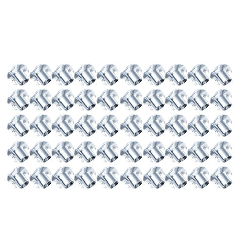 Beefy Coated Alloy Steel T Nuts Set, 210-Piece Bulk Pack With 6mm 8mm And 10mm Sizes, arranged in rows