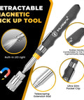 7 Piece Telescoping Magnetic Pickup Tool Set With 1 Pound And 5 Pound Magnet Sticks, 360 Degree Swivel Inspection Mirror, Parts Tray