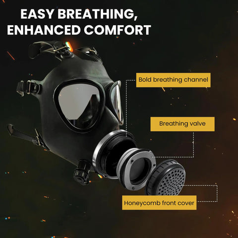 Rugged Full Face Gas Mask With 40mm NBC Filter For Civilian Prepper Survival, Reusable Tactical Respirator With Adjustable Straps And Hydration System For Everyday Emergencies