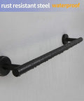 Two Piece Matte Black 16 Inch Double Towel Bar Set For Bathroom Stainless Steel Wall Mount Towel Racks With Concealed Mounting Holes