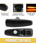 Mitsubishi Lancer Front LED Side Marker Lights Pair With Black Lens And Yellow Turn Signals 8351A001, product details view