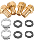 Solid Brass Garden Hose Repair Kit With Male And Female Connectors For High Pressure Water Leaks. brass connectors, clamps, gaskets