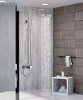 Modern bathroom with Exposed Shower System With 8 Inch Rainfall Head And Handheld Spray Single Handle Wall Mount Faucet Set Solid Brass