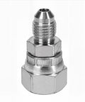 Heavy Duty Hydraulic Fitting Built To Last One Quarter Inch Male JIC To Three Eighth Inch Female JIC Swivel Carbon Steel SAE Compliant With Seven Sixteen Inch Twenty Thread And Nine Sixteen Inch Eighteen Female Threads, close-up