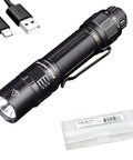 PD36 TAC Tactical Flashlight That Puts Out Up To 3000 Lumens USB C Rechargeable Battery With Built In Port and LumenTac Organizer