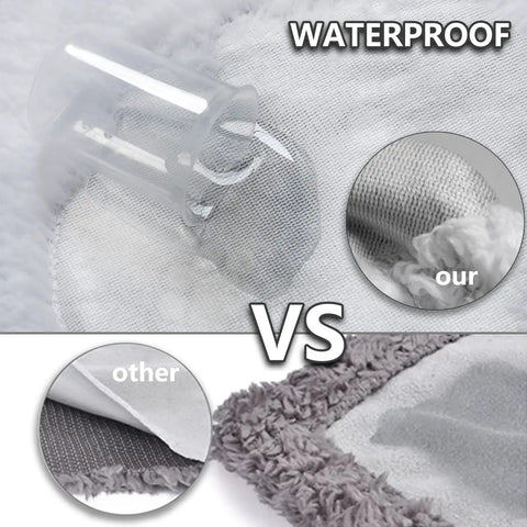 Comparison of waterproof Pet Blanket for Dogs and Cats with pattern print and PU back versus other non-waterproof blankets.