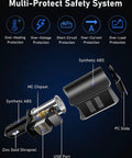 Diagram of Straight Fire 3 USB Car Charger Adapter Fast Charging showing internal components and multi-protect safety system.