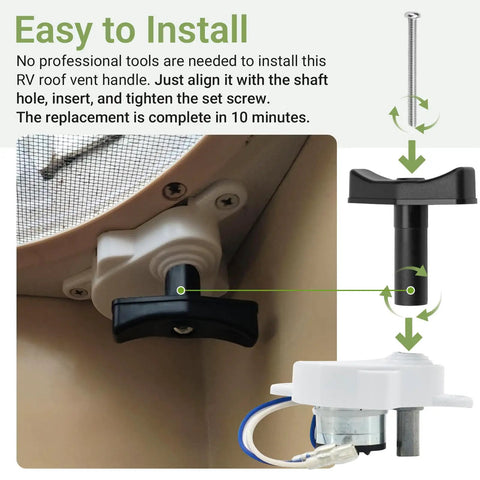 Manual Lift Knob Kit K1140-09 RV Vent Handle Replacement For Fantastic Fan And Atwood, installation process image