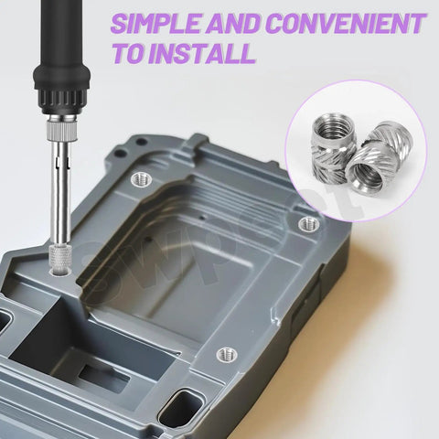 Tool installing 101 Piece Threaded Insert Kit For 3D Printing M2 To M6 In 12 Sizes 303 Stainless Steel Heat Set Inserts
