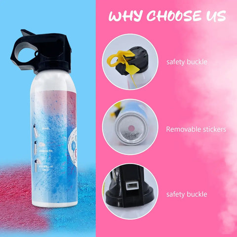 Fire Extinguisher Color Smoke Set of Two for Big Baby Reveal Moment Pink and Blue Gender Pop Decorations with Clear Color Check Door Zero Stress Outdoor Bash That Definitely Hits Different and Steals the Spotlight