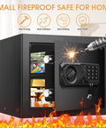 Heavy Duty Home Safe With Fireproof And Waterproof Protection Digital Security Safe With Key And Combo Lock Ideal for Storing Valuables