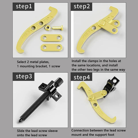 Convertible Gear Puller Kit With 2 To 3 Jaw Bearing Separator assembly steps, showcasing tools and components.