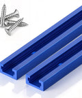 Two Pack 24 Inch Aluminum T Track For Woodworking Jigs And Fixtures with screws, double cut profile, anodized 6063 aluminum