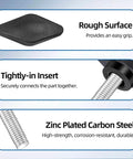 Close-up of M6 20mm Thumb Screws With T Handle Wing Knobs showing rough surface, tightly-insert, and zinc-plated carbon steel.