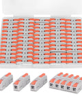 60 Piece Lever Wire Connectors Mini Quick Connectors Push In 1 In 1 Out Electrical Butt Splice Inline Terminals 24 to 12 AWG