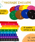 Fraction Bars Tiles And Circles Set For Math Classrooms And Homeschool Use Foam Fractions Manipulatives Kit With Twelve Sets