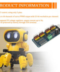 Sixteen Channel PWM Servo Driver Board With 12 Bit I2C Interface PCA9685 Module and robot illustration