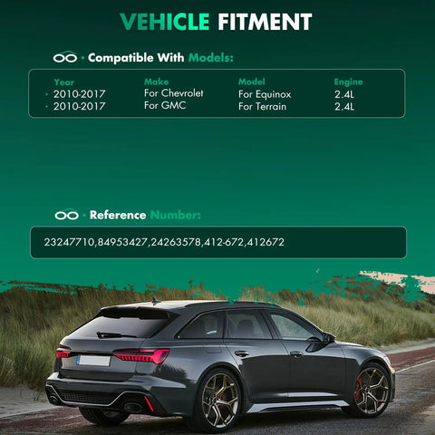 Vehicle fitment chart for Transfer Case Assembly For Chevy Equinox GMC Terrain Saturn Vue 2008 2009 2010 2011 2012 2013 2014 2015 2016 2017 6 Speed MH4 Transmission Fits 23247710 24263578 84953427 Replacement Repair Part, 2.4L