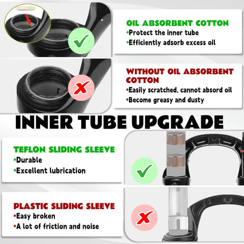 Inner tube upgrade details for 29 Inch MTB Front Fork With Air Suspension 180mm Travel Rebound Adjust Manual Lockout Double Crown 34mm Stanchions