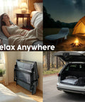 Go To Adjustable Folding Camping Cot With Mattress For Indoor And Outdoor Use 70 Inch Long Portable Guest Bed scenes