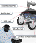 Heavy Duty Furniture Moving Dolly With Reinforced Steel Panel 360 Degree Swivel And Top Brake With labeled parts and features