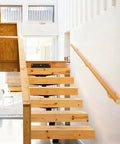 Built Tough Lifetime Rust Free Aluminum Handrail For Indoor Stairs And Backyard Decks No Sweat 5Ft Wall Mount Setup with light wood stairs.