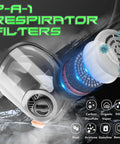 Street Ready Survival Gas Mask With 40mm Activated Carbon Filters PA1 Full Face Respirator showing filters and seal details.
