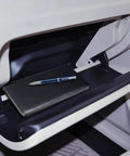 Car Registration And Insurance Holder With Magnetic Closure Slim PU Leather Vehicle Glove Box Organizer displayed in glove box